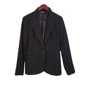 Norma Kamali Black Pinstripe Blazer